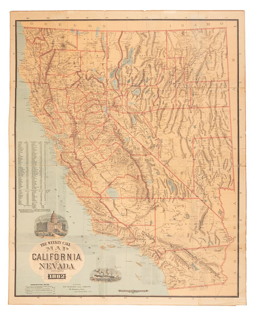 Scarce 1882 map of California & Nevada (1 of 1)