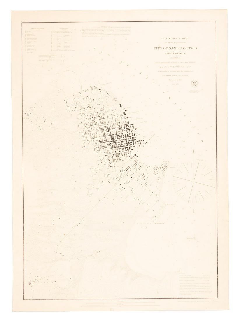 Coast Survey map of San Francisco 1853: Heading: (California - San Francisco) Author: U.S. Coast Survey Title: U.S. Coast Survey A.D. Bache Superintendent City of San Francisco and Its Vicinity, California. From a Trigonometrical Survey by 