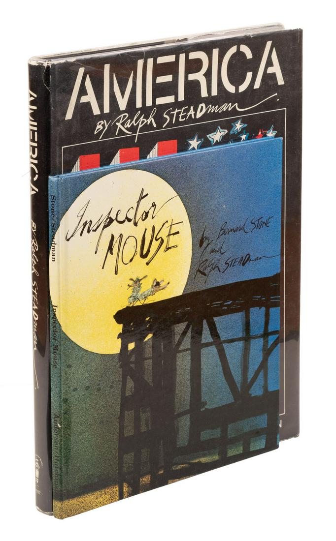 Two volumes illustrated by Ralph Steadman, 1 signed: Heading: Author: Steadman, Ralph and Bernard Stone Title: Two by Ralph Steadman - both first editions, one signed Place Published: San Francisco and London Publisher:Various Publishers Date Publ
