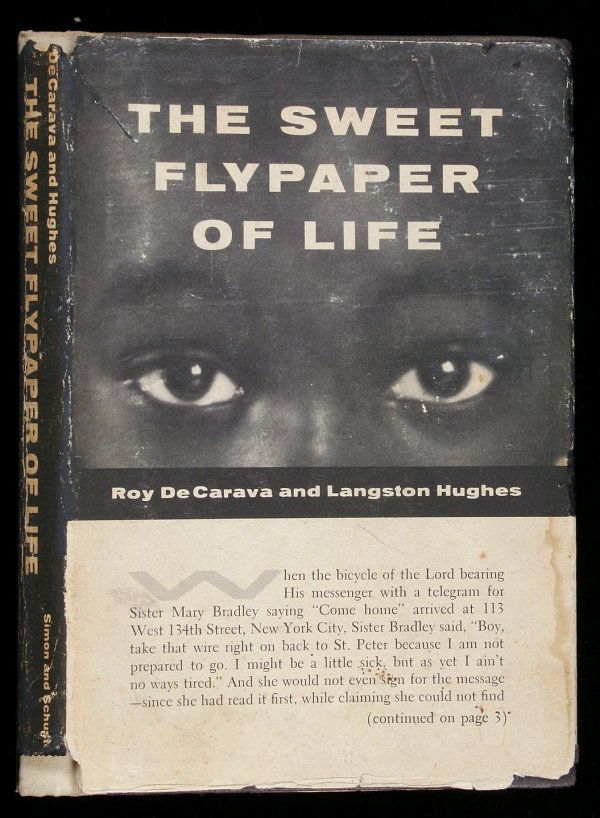 Roy DeCarava, Sweet Flypaper of Life, signed: Title: The Sweet Flypaper of Life Author: DeCarava, Roy & Langston Hughes Description: 98 pp. Story by Langston Hughes. Illustrated from photographs by Roy DeCarava. 7x5, white cloth-backed dark black