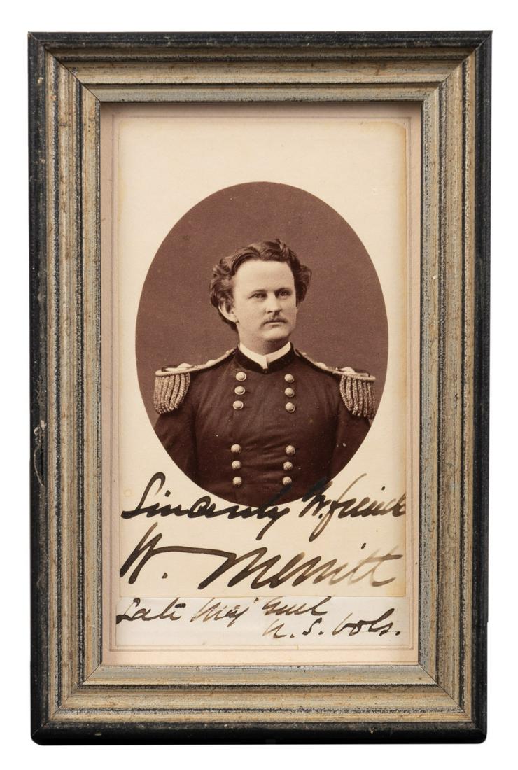 Autographed CDV of Wesley Merritt: Heading: (Merritt, Wesley) Author: Title: Wesley Merritt - signed carte-de-visite photograph Place Published: No place Publisher: Date Published: No date Description: Album