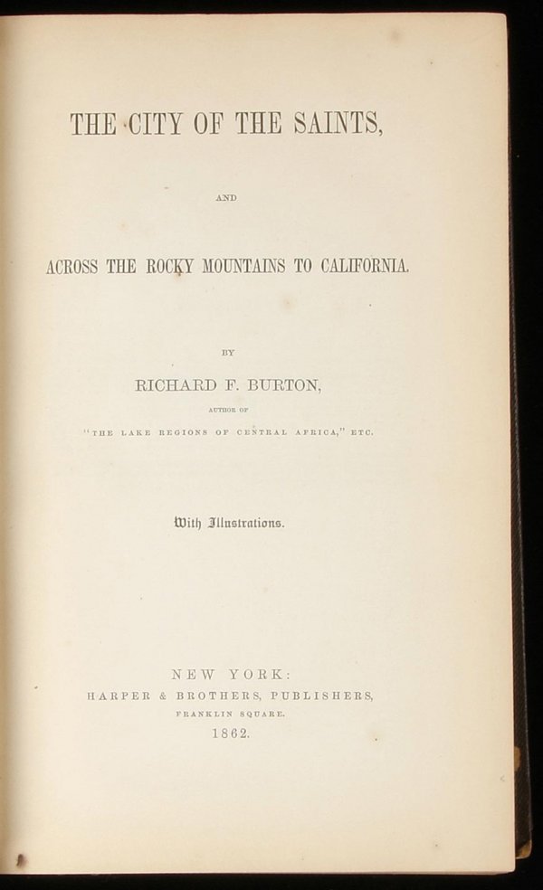 Burton's City of the Saints 1862