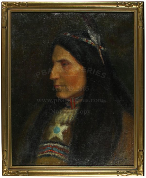 Mary Belle Williams oil painting of Indian 1901