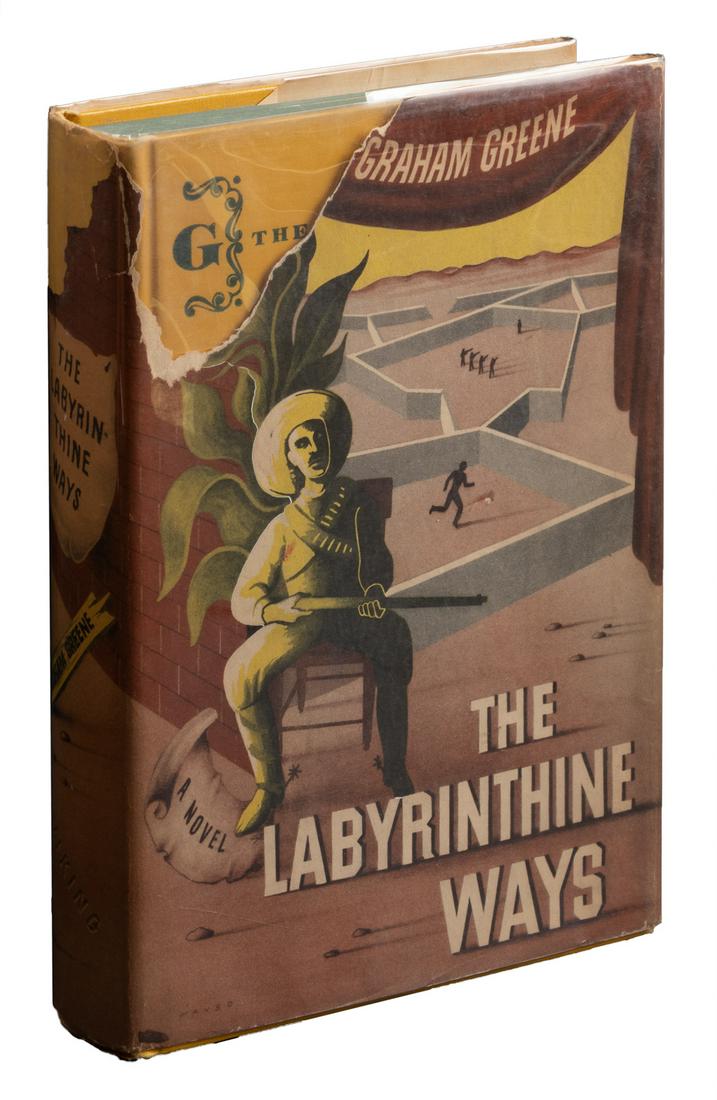 Graham Greene The Labyrinthine Ways 1st US: Heading: Author: Greene, Graham Title: The Labyrinthine Ways Place Published: New York Publisher:Viking Date Published: 1940 Description: Yellow cloth, top page edge staine