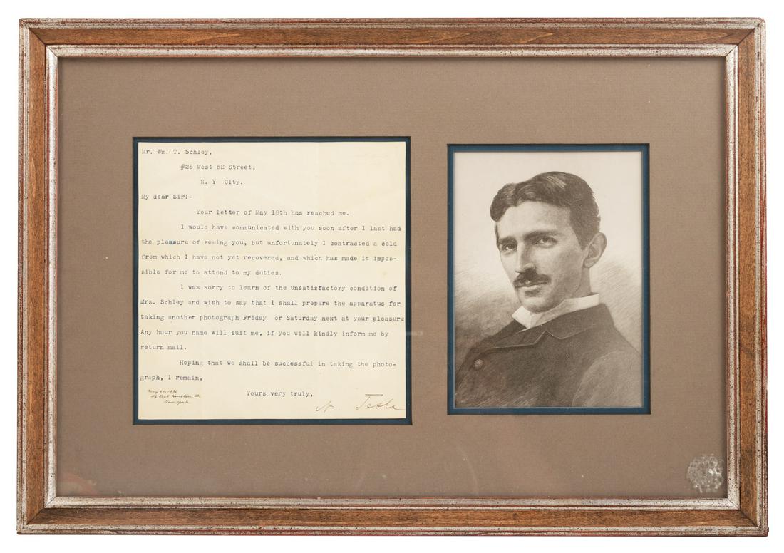 Letter from Nikola Tesla: Heading: Author: Tesla, Nikola Title: Letter from Nikola Tesla to William T. Schley about a photograph to be taken of an "apparatus" Place Published: New York Publisher: Date Published: May