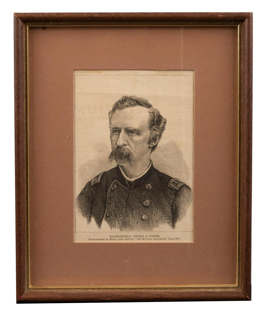 Wood-engraved portrait of Custer from Harper's (1 of 1)