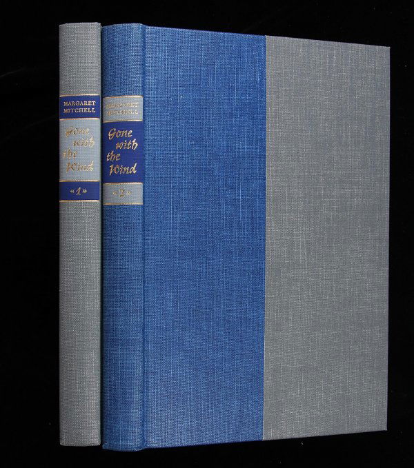Mitchell, Gone With the Wind LEC 2 volumes Ltd.: Title: Gone With the Wind Author: Mitchell, Margaret Description: 2 volumes. Introduction by Henry Steele Commager. Illustrated with color plates and line drawings by John Groth. 11½x8¼, blue and gr