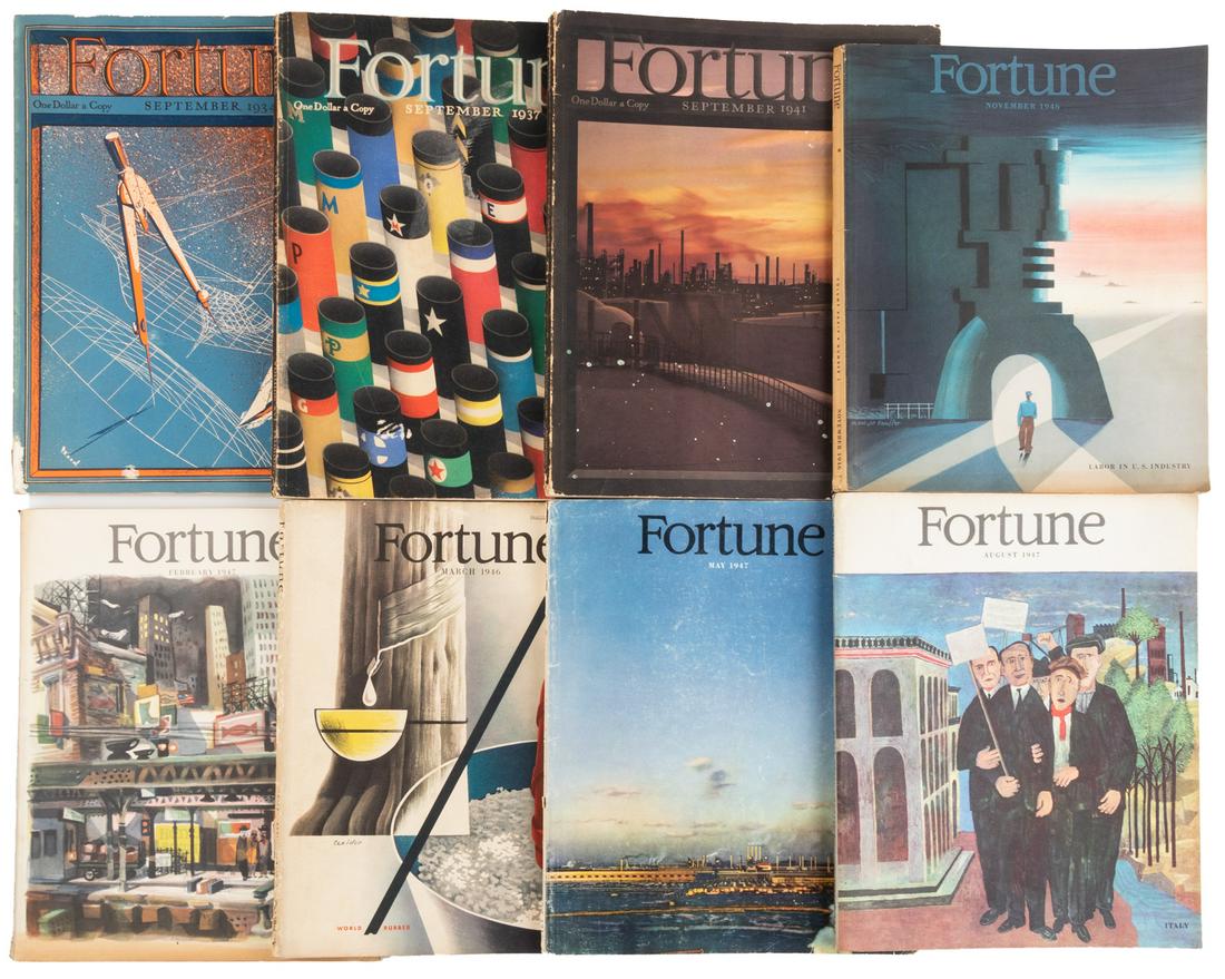 Walker Evans at Fortune Magazine, 1934-47: Heading: (Evans, Walker) Author: Luce, Henry, editor Title: Eight issues of 1930's & 1940's Fortune Magazine all featuring photographs by Walker Evans Place Published: New York Publisher:Fortune Magaz