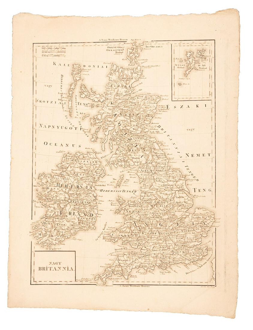 Hungarian map of Great Britain c.1800 (1 of 5)