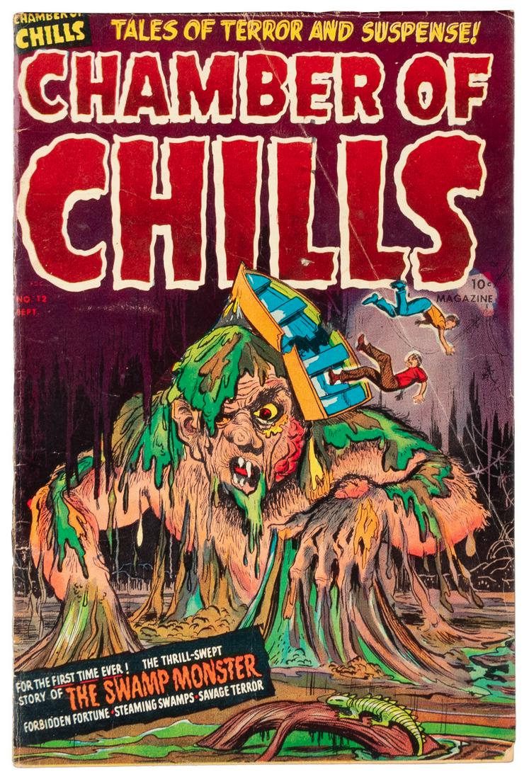 CHAMBER of CHILLS #12 * 3.5 * Harvey Horror: Heading: Author: Title: CHAMBER OF CHILLS No. 12 Place Published: Publisher:Harvey Date Published: September, 1952 Description: VG- (3.5). Cover crea