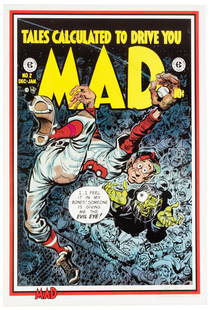 MAD #2 Large Poster Signed and Numbered by JACK DAVIS: Heading: Author: Davis, Jack Title: MAD No. 2 Poster, Signed and Numbered by Jack Davis Place Published: [No place] Publisher:Stabur Graphics Date Published: 1985 Description: <