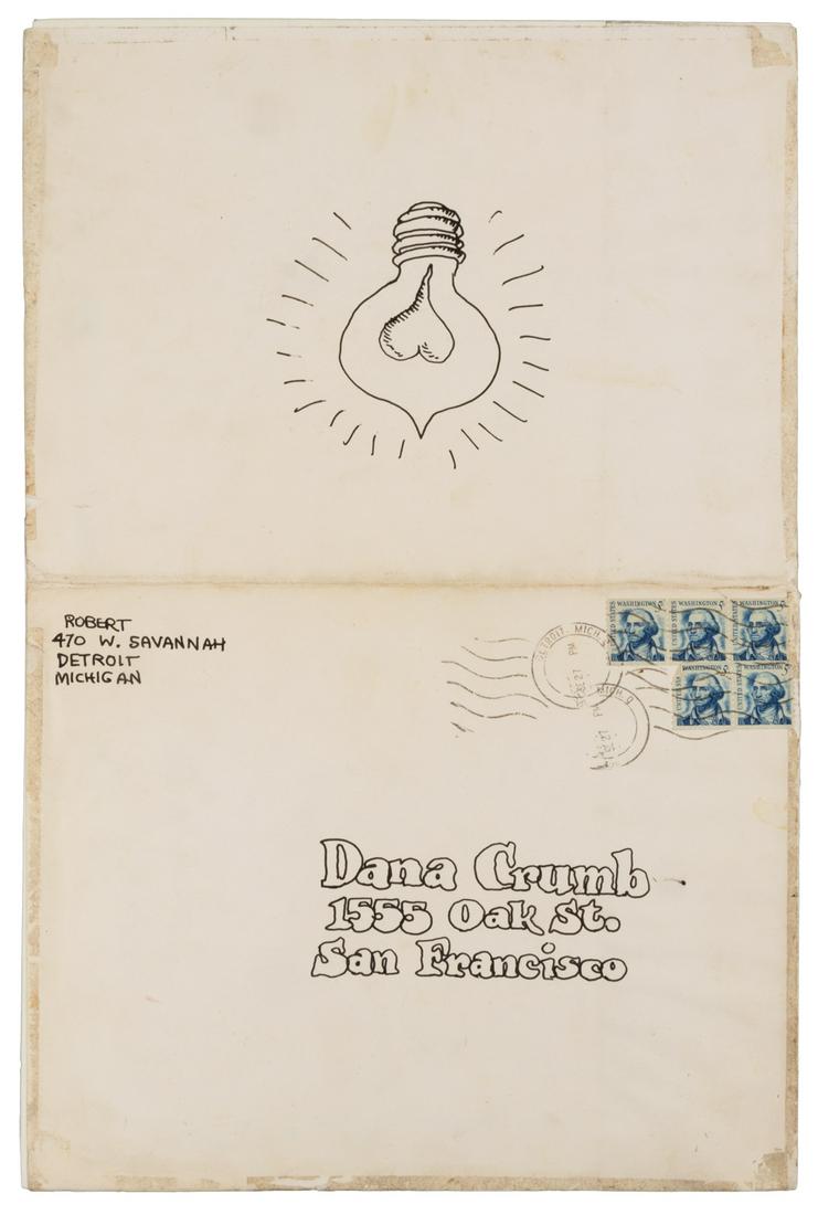 R. CRUMB * Illustrated Envelope to Dana Crumb, c.1965 (1 of 1)