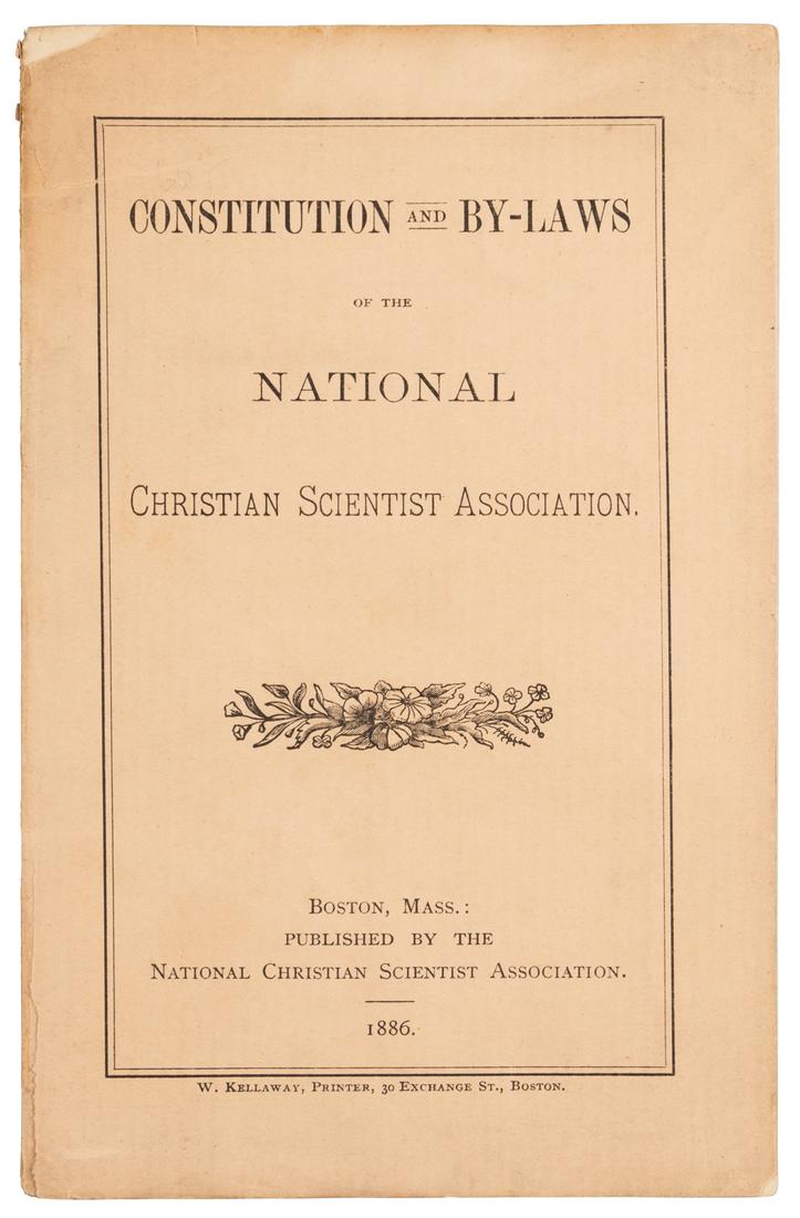 1886 Constitution of the 1st National Christian Science (1 of 1)