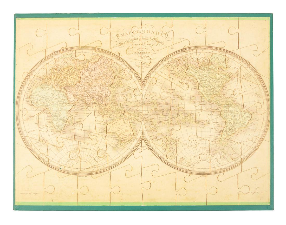 Atlas of 8 jigsaw maps circa 1840 with box: Heading: (Games and puzzles) Author: Fremin, A.R., Ambroise Tardieu Title: Atlas of eight jigsaw maps circa 1840 with box Place Published: Paris Publisher:Auguste Logerot Date Published: [c.1