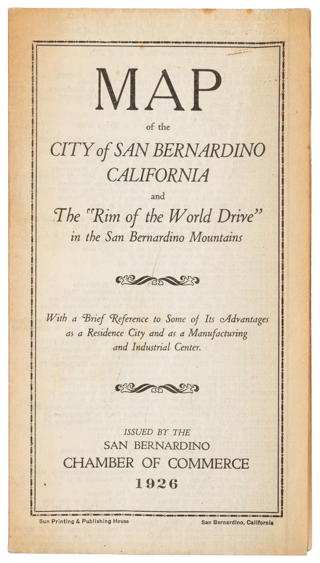Scarce street map of San Bernardino 1926 (1 of 5)