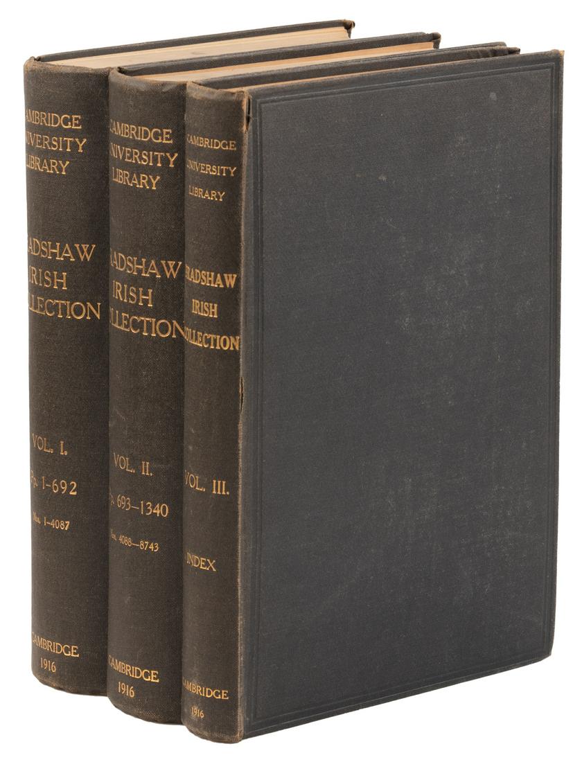Bradshaw Collection of Irish Books at Cambridge: Heading: Author: Sayle, Charles Edward Title: A Catalogue of the Bradshaw Collection of Irish Books in the University Library, Cambridge Place Published: Cambridge Publisher:Cambridge University Press