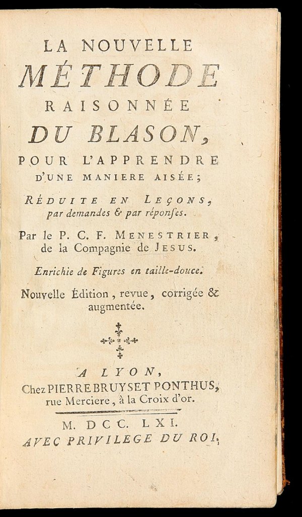 La Nouvelle Methode Raisonnee de Blason 1761