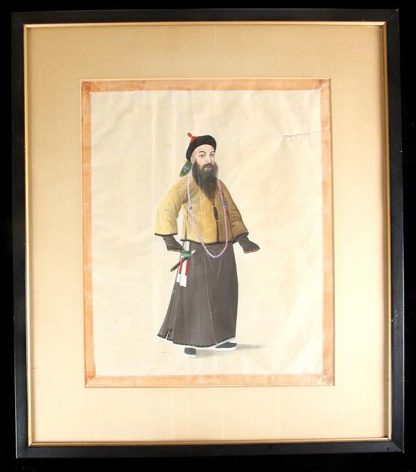 Oil painting of Chinese/Mongol man 19th century