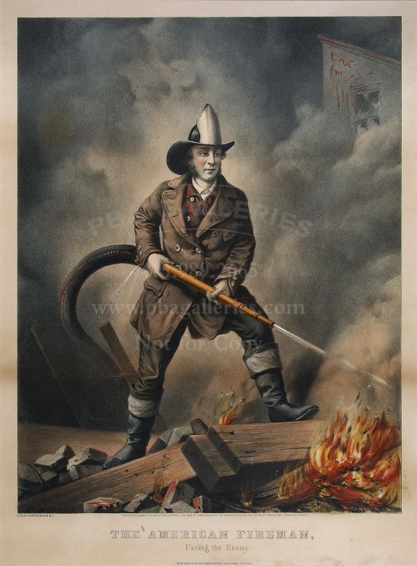 Currier & Ives, Maurer, American Fireman litho.