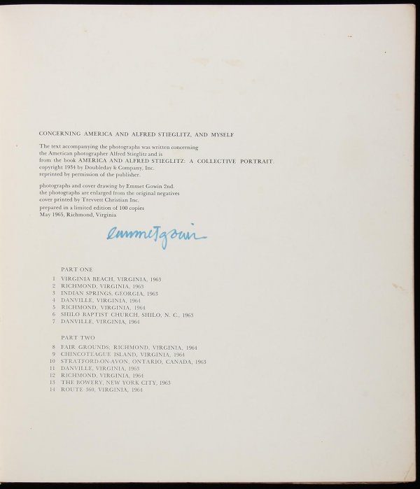 Emmett Gowin Concerning America & Stieglitz 1/100 - 6