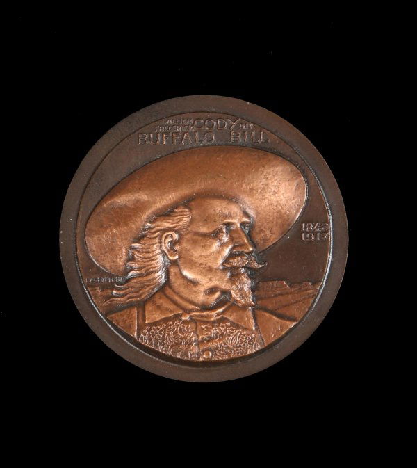 Bronze medal of Buffalo Bill Cody: Title: Bronze medal of William Frederick Cody, Buffalo Bill Author: Lagriffoul, [Henri] Description: Circular bronze medal, approximately 3 1/8" in diameter. Signed 'Lagriffoul' in the casting. Stampe