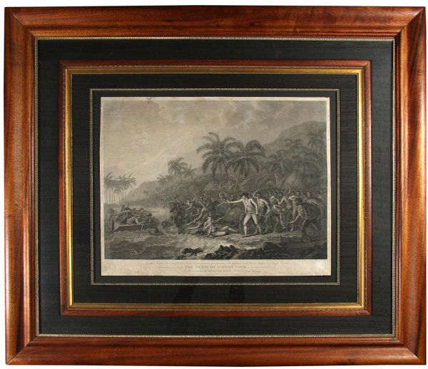 Bartolozzi/Webber Death of Captain Cook 1784: Title: The Death of Captain Cook Author: Webber, John Description: Copper engraving by Francesco Bartolozzi & William Byrne from the painting by John Webber. Image 42.5x58 cm. (17¼x22¾") on sheet 48