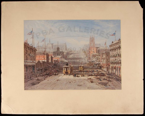 Chromo of San Francisco Streetcars c.1864