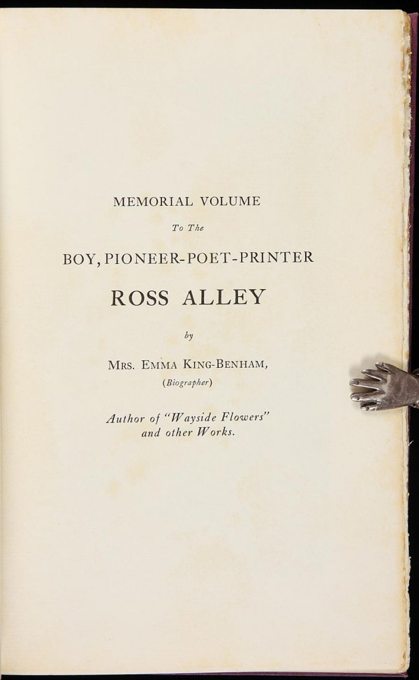 Memorial Volume to Ross Alley - 3