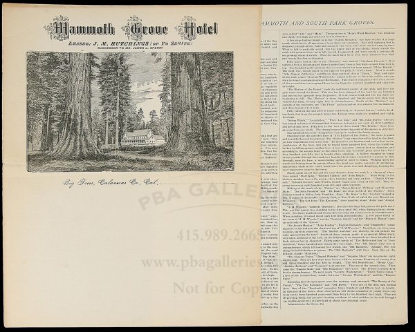 Lettersheet of Mammoth Grove Hotel Yosemite