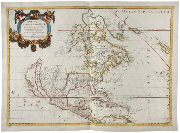 Sanson's map of North America, Calif. an island