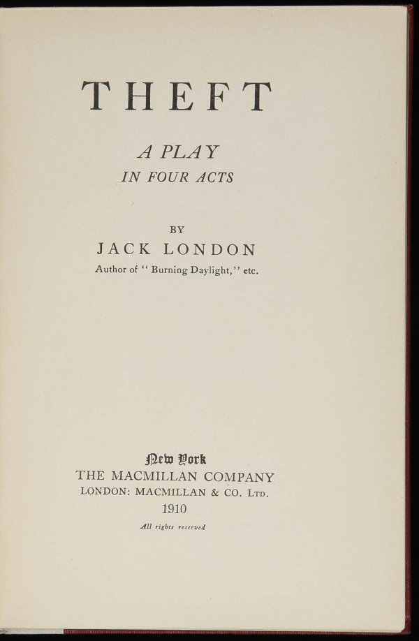 Jack London's "Theft" 1st in Jacket - 4