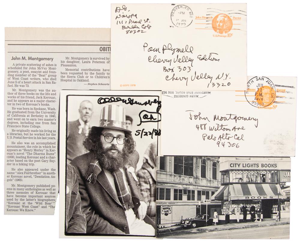 4 postcards signed and inscribed by Allen Ginsberg (1 of 2)