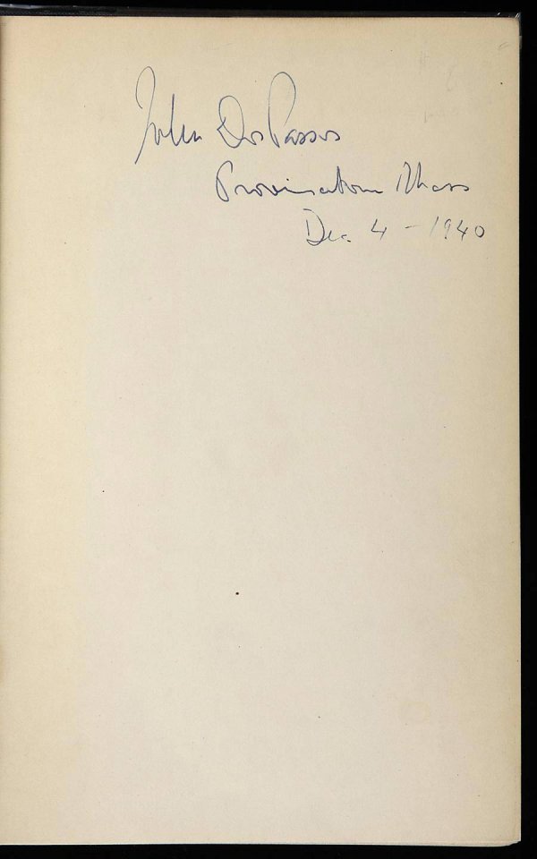 Dos Passos Adventures of a Young Man Signed