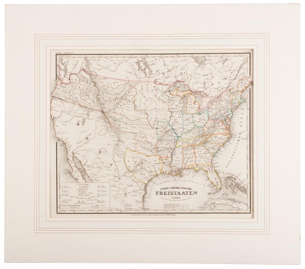 Meyer's U.S. with Texas an independent country 1845: Heading: (Texas) Author: Meyer, Joseph Title: Nord-Americanische Freistaaten 1845 Nach den besten Quellen entworf. u. gezeich. v. Hauptm. C. Radefeld Place Published: Hildburghausen Publisher:Bibliogr