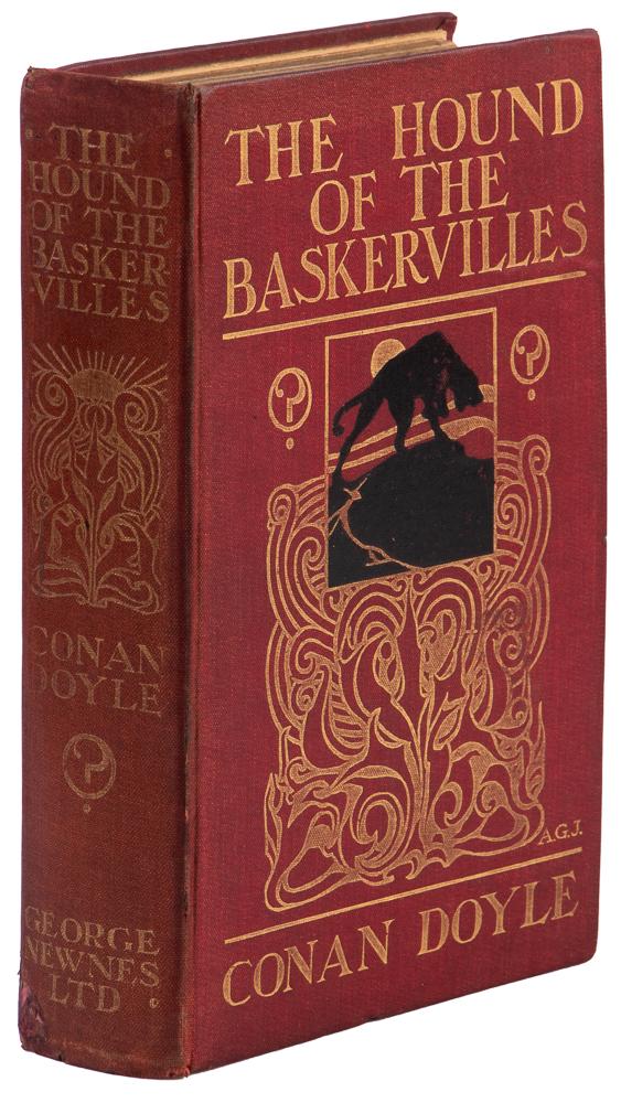 Hound of the Baskervilles 1st ed: Heading: Author: Doyle, Arthur Conan Title: The Hound of the Baskervilles Place Published: London Publisher:George Newnes Date Published: 1902 Description: 16 plates by Sidney P