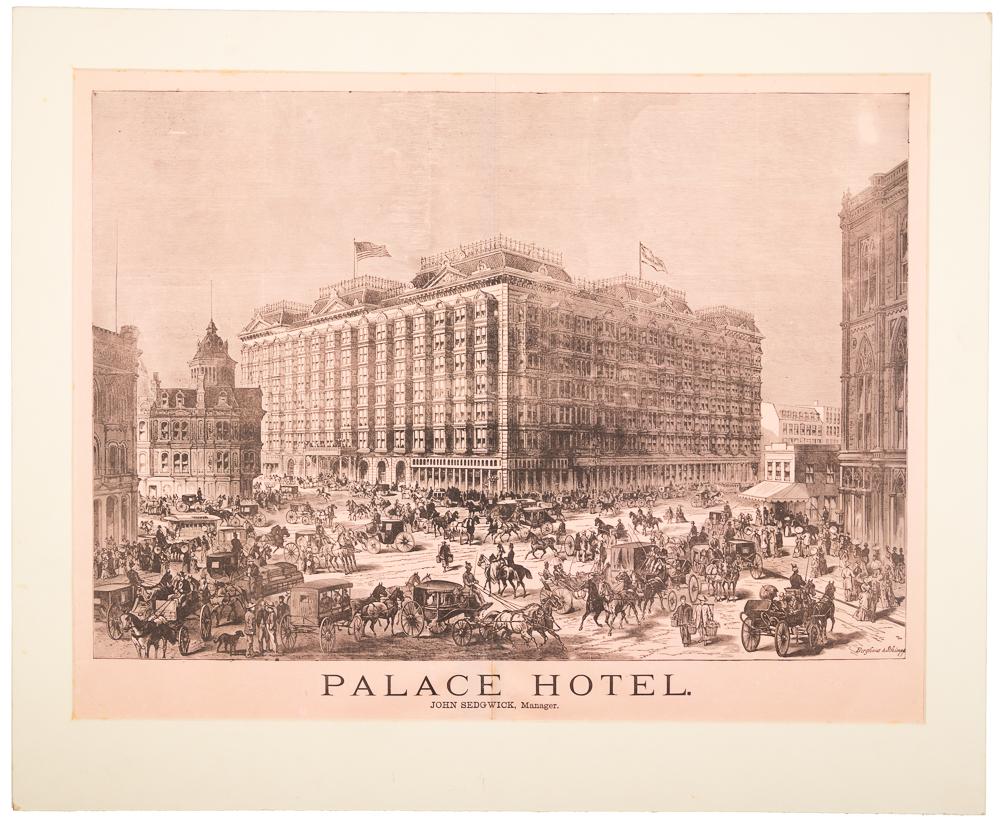 Palace Hotel engraved print 1883 (1 of 4)