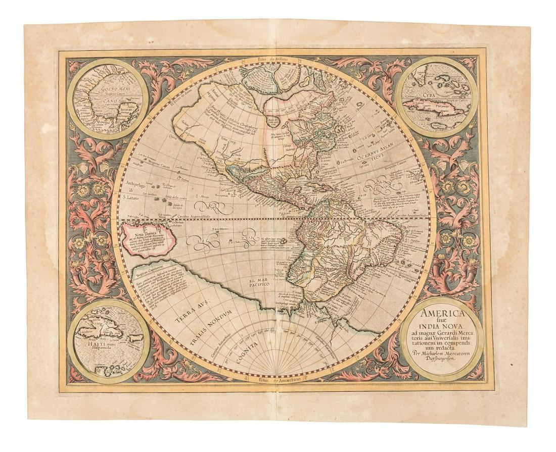 Mercator's map of Americas in 1595 (1 of 5)