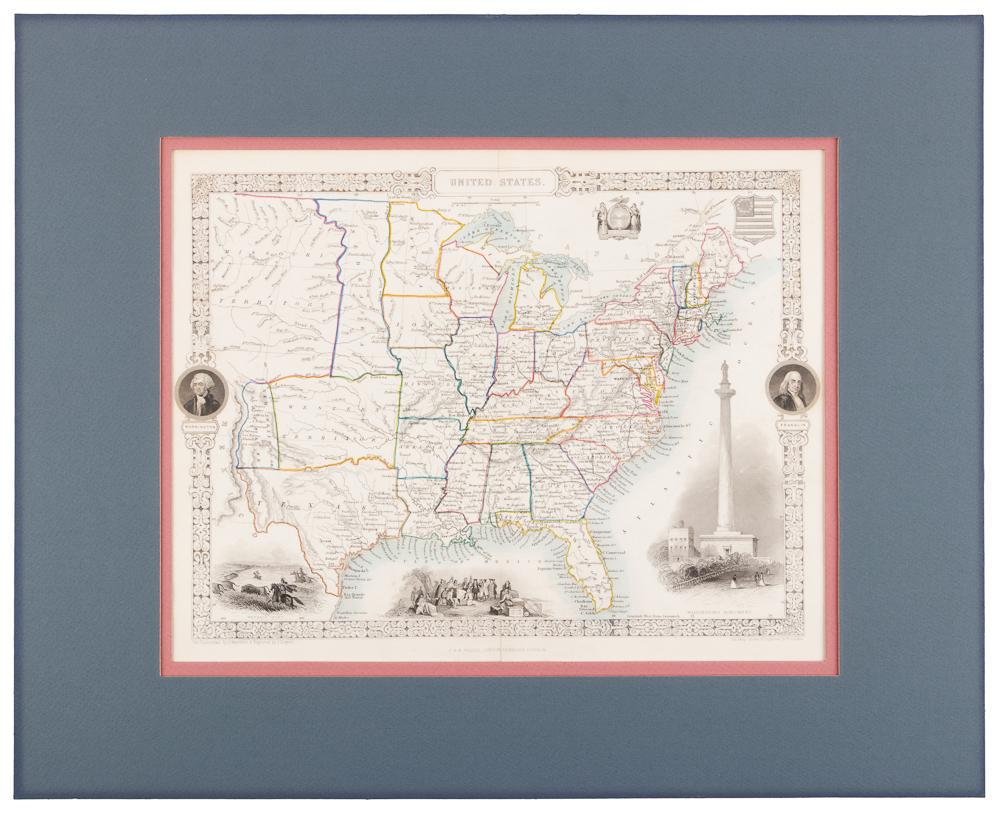 Tallis map of U.S. with independent Texas (1 of 3)