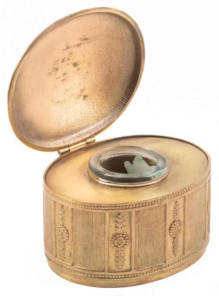 TIFFANY STUDIOS Gilt Bronze Inkwell, 1920s (1 of 2)