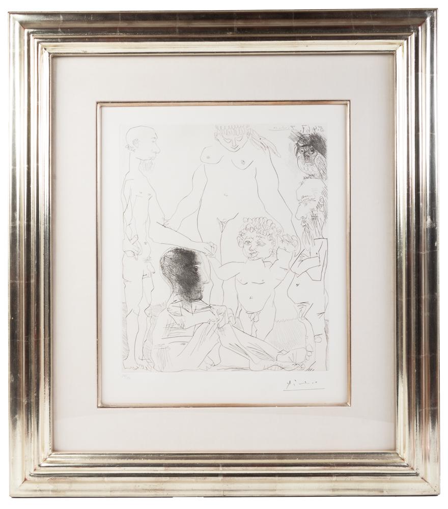 Reflexion du Peintre sur la Vie, Picasso etching: Heading: Author: Picasso, Pablo Title: Reflexion du Peintre sur la Vie Place Published: Paris Publisher:Galerie Louise Leiris Date Published: 1967 Description: Etching on Rives