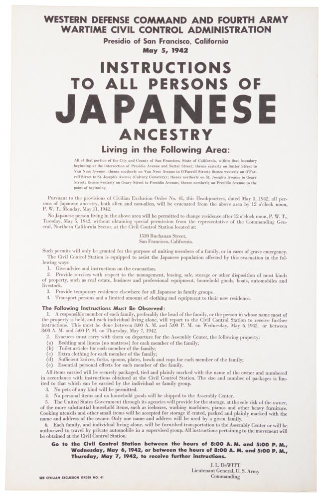 Japanese Exclusion Act broadside (1 of 1)