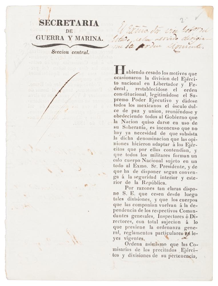 Rare document from Mexico, 1833 (1 of 2)