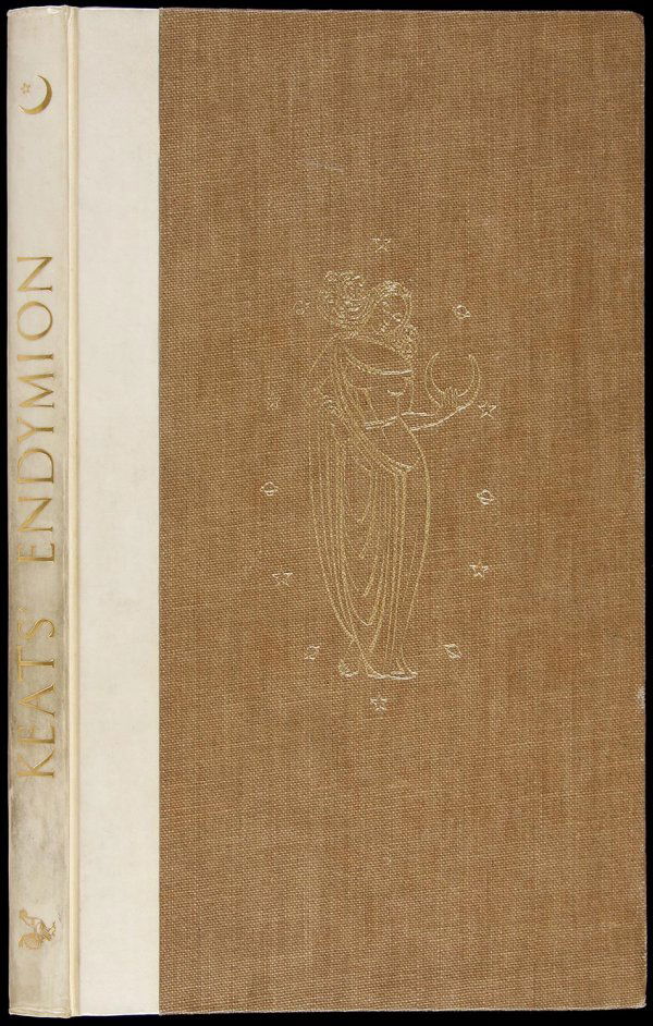 Keats' Endymion Golden Cockerel Press 1 of 500: Title: Endymion Author: Keats, John Description: 151, [1] pp. Woodcut engravings by John Buckland-Wright. 12¼x7¾, vellum-backed cloth. No. 356 of 500 copies.Printed at the Chiswick Press and bound b