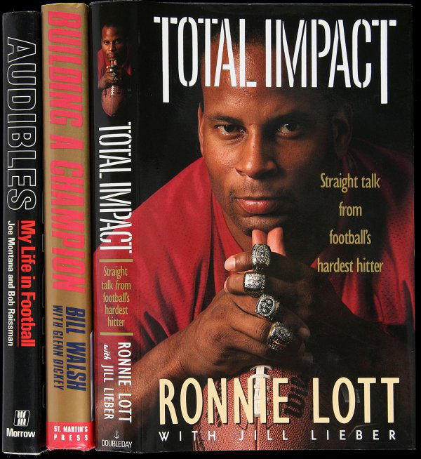 3 signed books by 49ers players and coach: Title: 3 signed books by 49ers players and coach Author: ** Description: Includes: Lott, Ronnie with Jill Lieber. Total Impact. Cloth backed boards, dust jacket. Inscribed by Ronnie Lott on title page