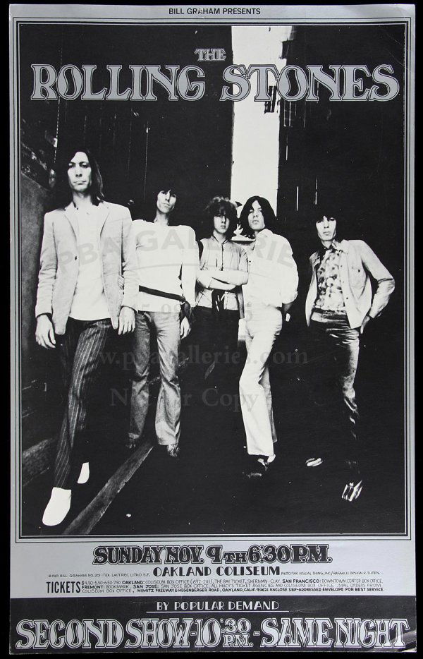 The Rolling Stones - Poster, First Printing: Title: The Rolling Stones - Poster Author: ** Description: 14x22, black and white illustration after photograph. One of 3,000 copies. First Printing (mark in silver below Bill Wyman's foot, striping a