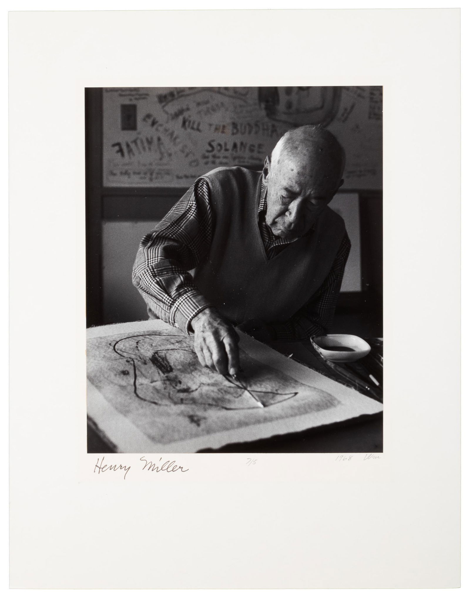 Original photo of Henry Miller signed: Heading: (Miller, Henry) Author: Webb, William photographer Title: Original photograph of Henry Miller Place Published: [n.p.] Publisher: Date Published: 1968 Description: Origin