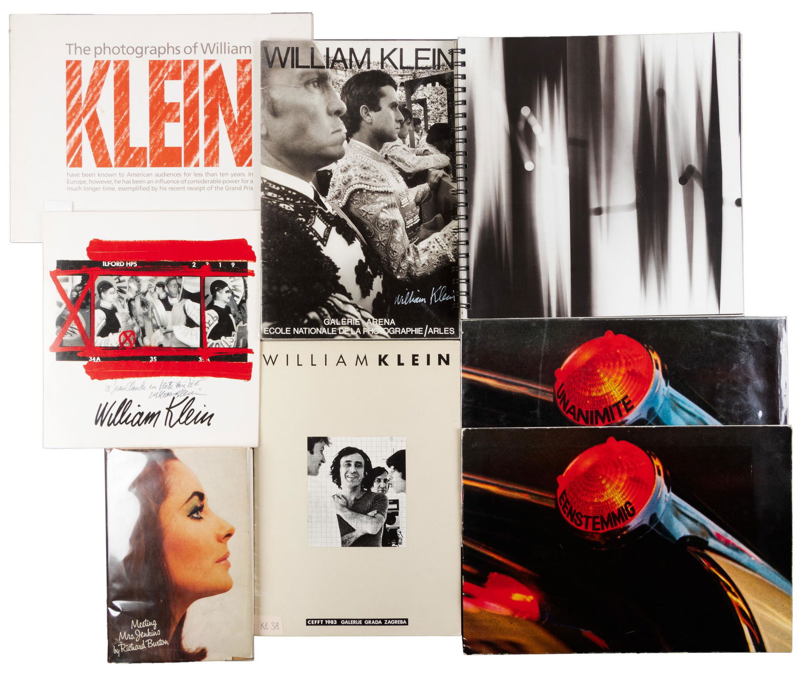 Eight books and catalogues signed by William Klein: Heading: (Klein, William) Author: Title: Eight books and exhibition catalogues signed by William Klein Place Published: Various places Publisher: Date Published: Various dates Descript