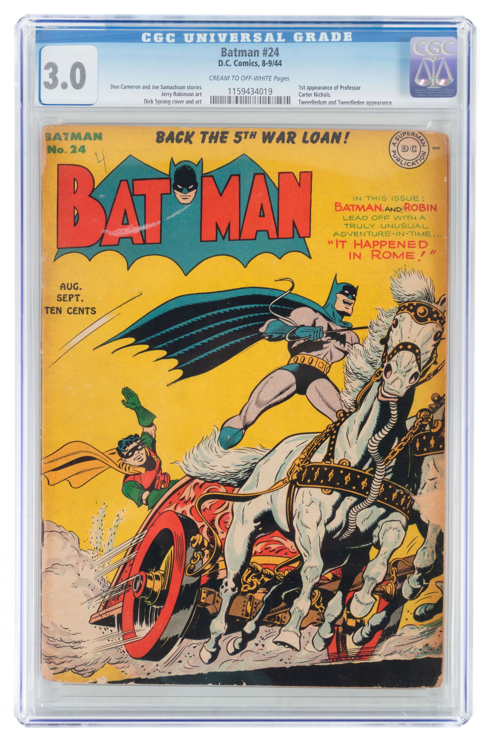 BATMAN #24 * CGC 3.0 * Golden Age Time Travel * (1 of 2)