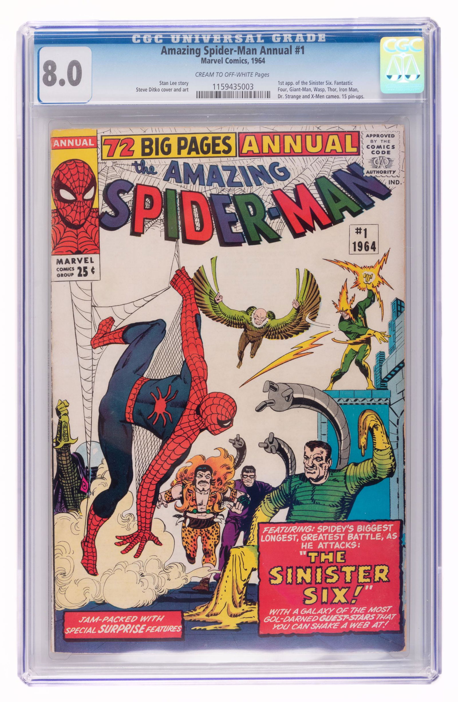 AMAZING SPIDER-MAN ANNUAL #1 * CGC 8.0 * 1st Sinister (1 of 2)