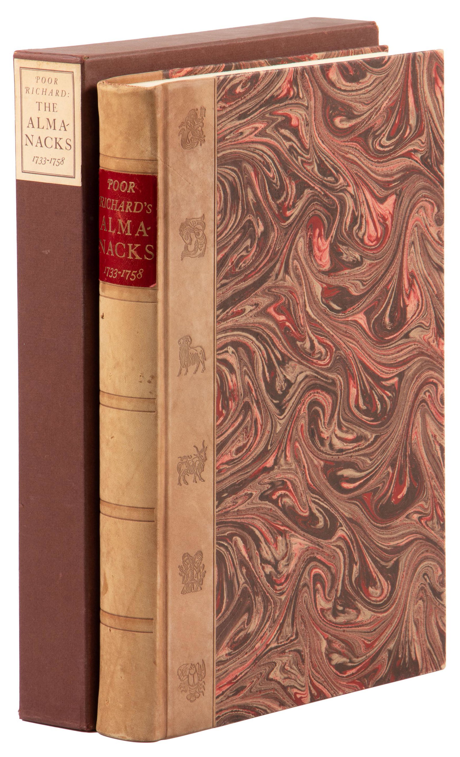 Poor Richard's Almanac signed by Norman Rockwell: Heading: (Rockwell, Norman, illustrator) Author: [Franklin, Benjamin] Title: Poor Richard: the Almanacks for the Years 1733-1758 Place Published: [Philadelphia] Publisher:Limited Editions Club Da